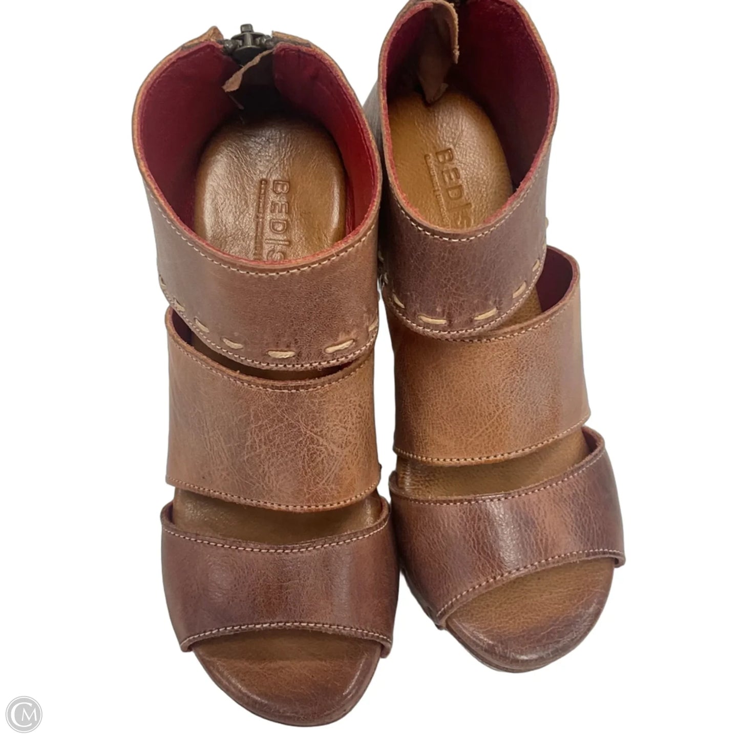 Sandals Heels Wedge By Bed Stu In Brown, Size: 6