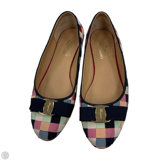 Shoes Luxury Designer By Ferragamo In Multi-colored, Size: 9