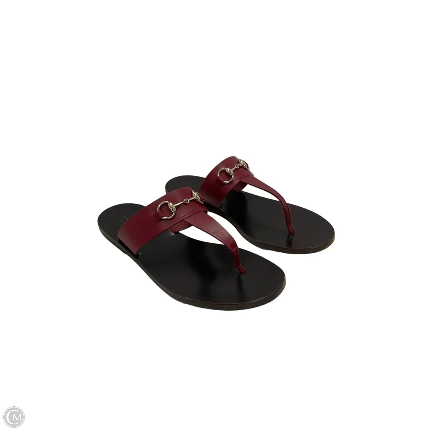Sandals Luxury Designer By Gucci In Red, Size: 8