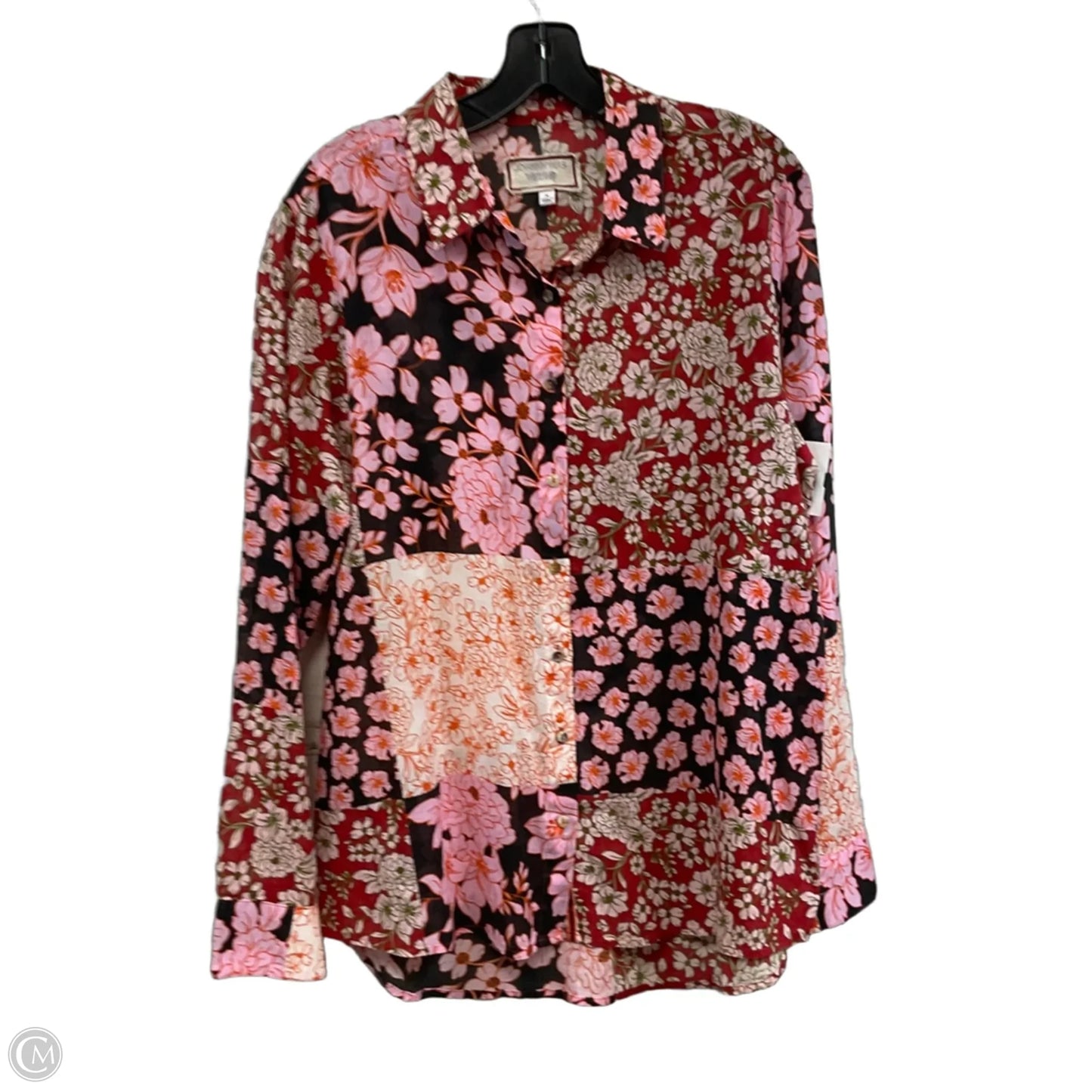 Blouse Long Sleeve By Johnny Was In Red, Size: M