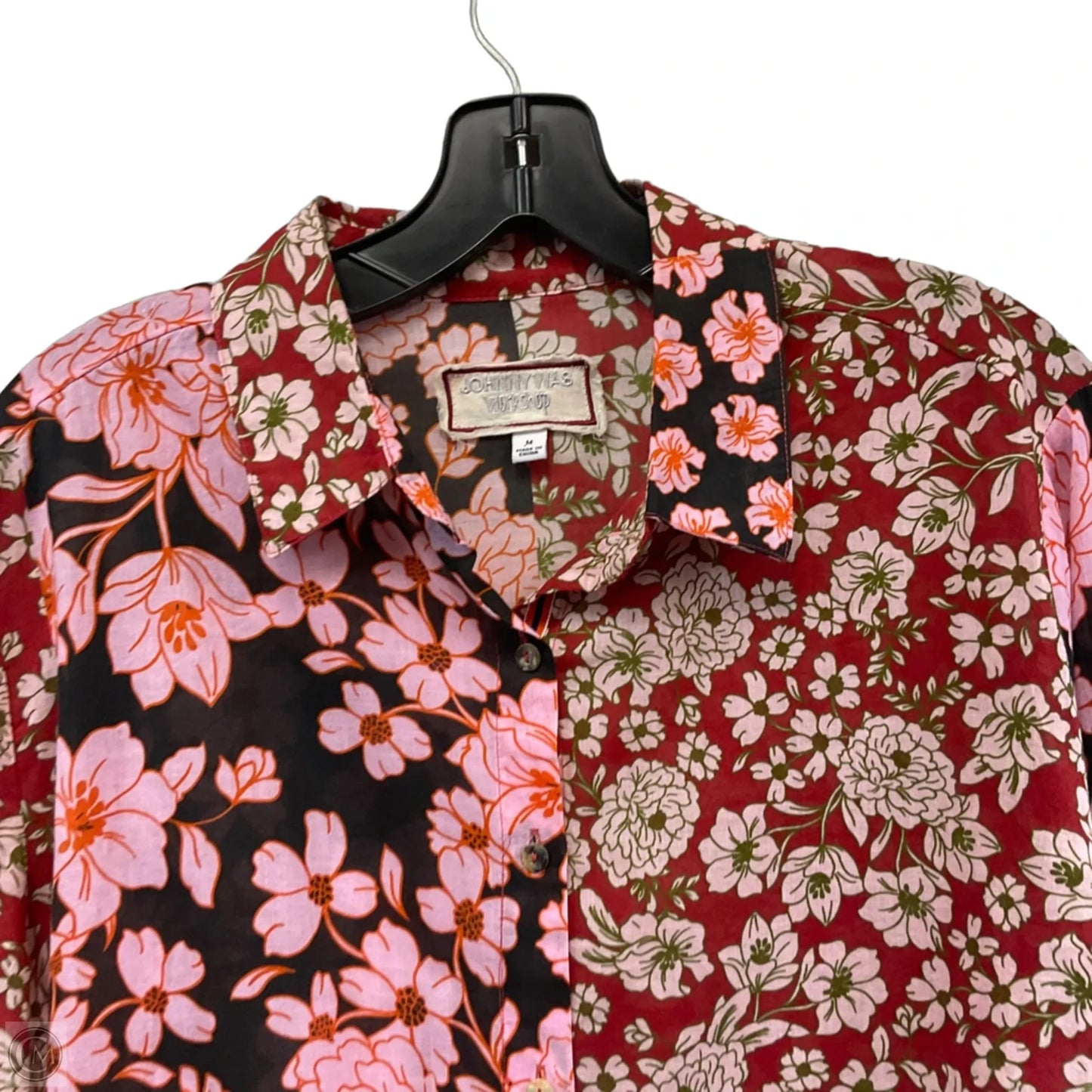 Blouse Long Sleeve By Johnny Was In Red, Size: M