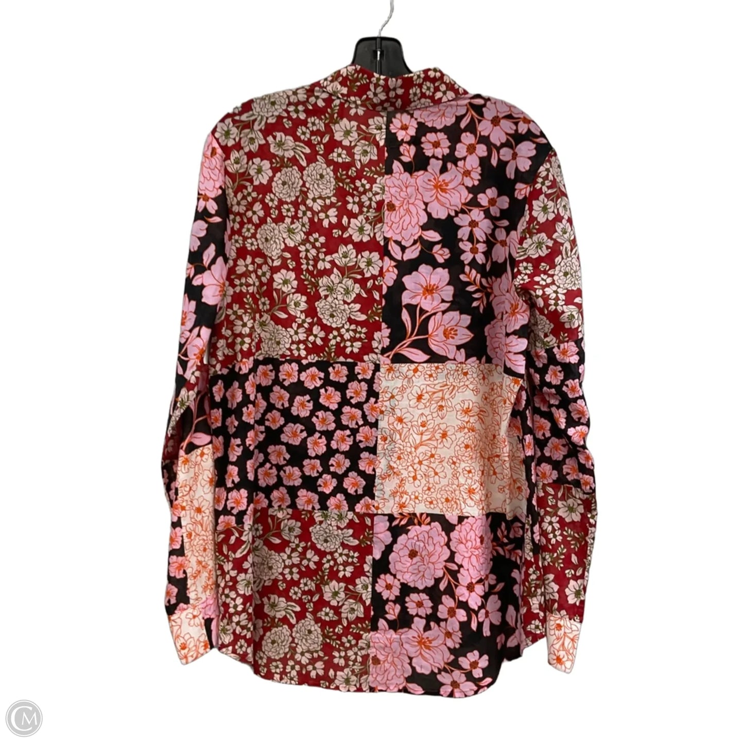 Blouse Long Sleeve By Johnny Was In Red, Size: M