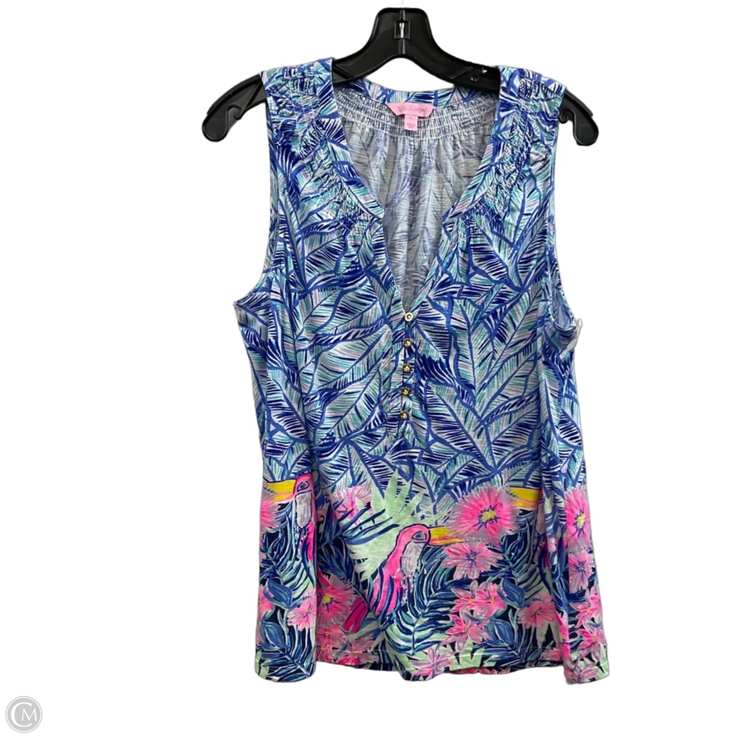 Top Sleeveless By Lilly Pulitzer In Blue, Size: L