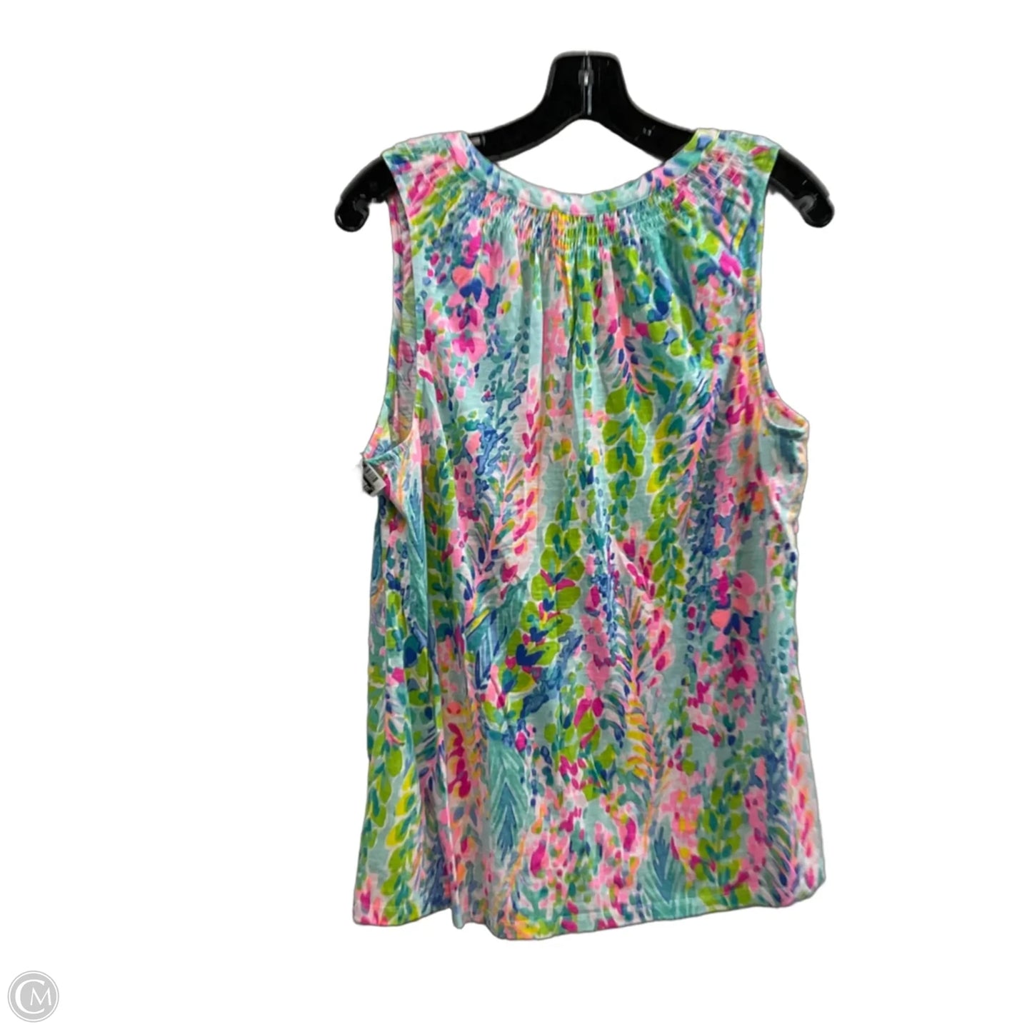 Top Sleeveless By Lilly Pulitzer In Green & Pink, Size: L
