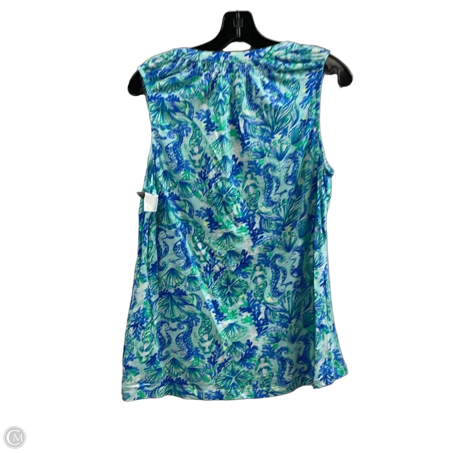 Top Sleeveless By Lilly Pulitzer In Blue & Green, Size: L