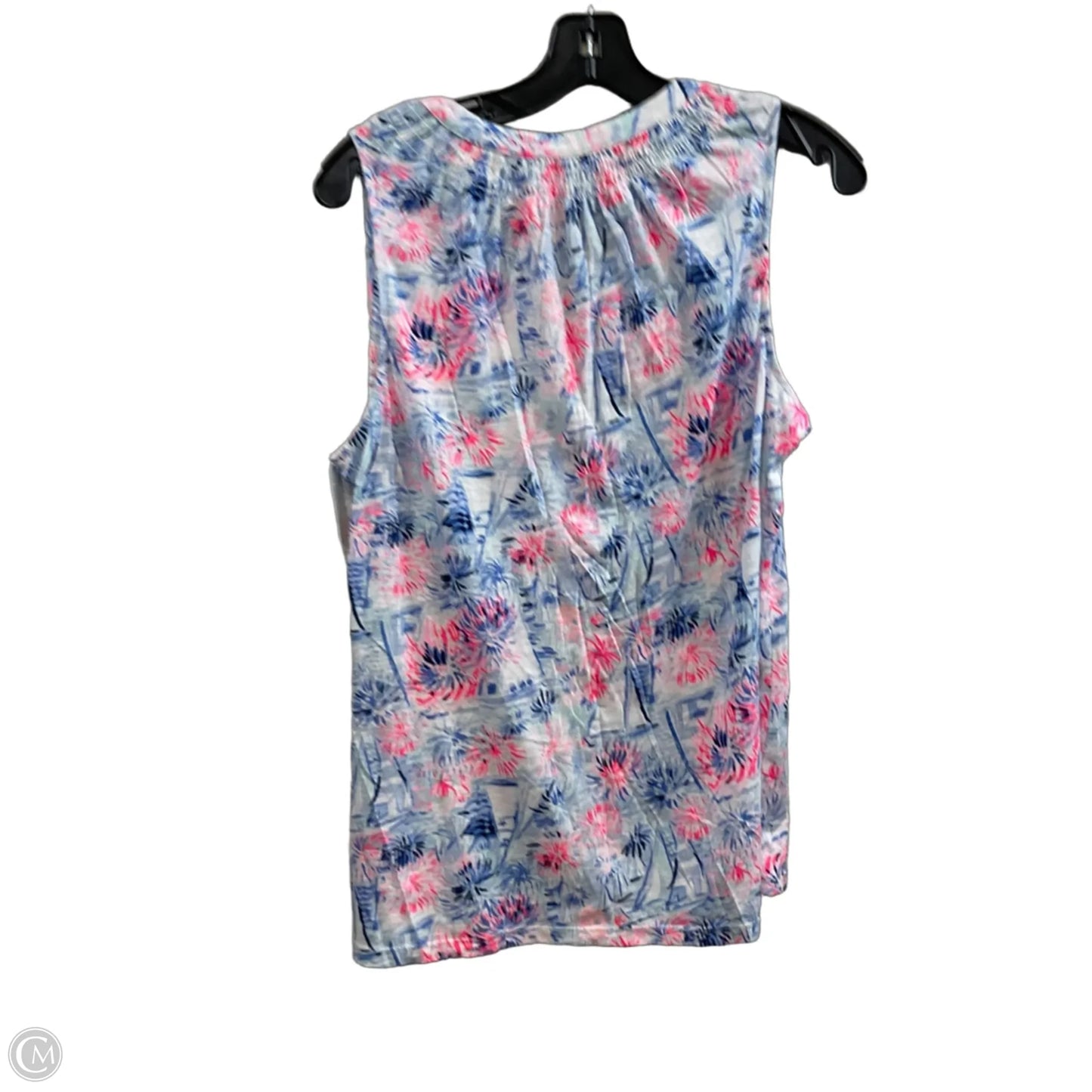 Top Sleeveless By Lilly Pulitzer In Blue & Pink, Size: L