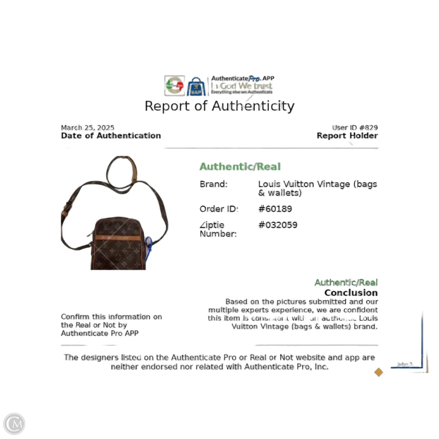 Crossbody Luxury Designer By Louis Vuitton, Size: Small