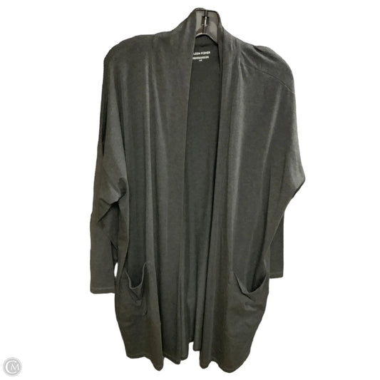Sweater Cardigan By Eileen Fisher In Grey, Size: L