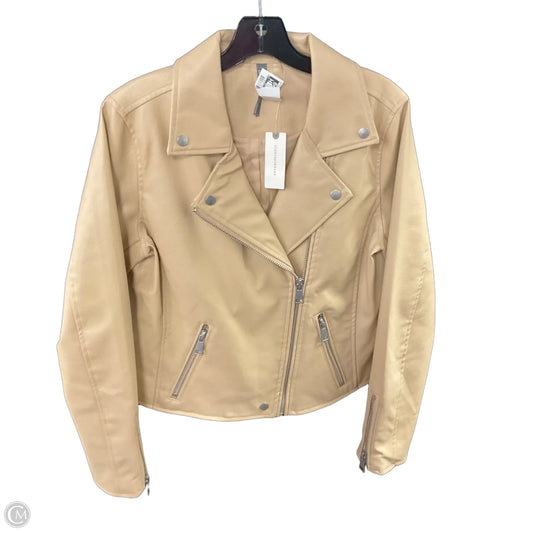 Jacket Moto By Anthropologie In Beige, Size: M