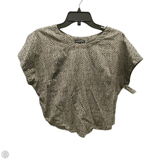 Top Short Sleeve By Eileen Fisher In Black & Cream, Size: Xs