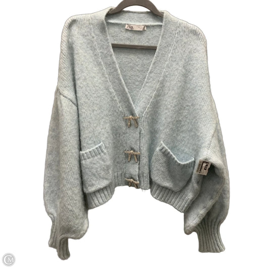 Sweater Cardigan By Zara In Blue, Size: L