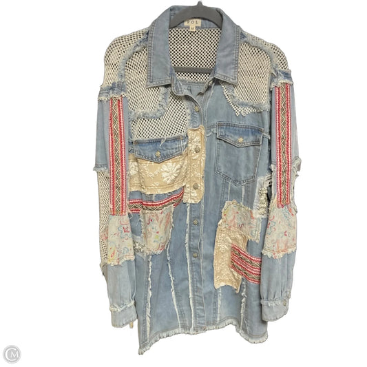 Jacket Denim By Pol In Blue Denim, Size: M