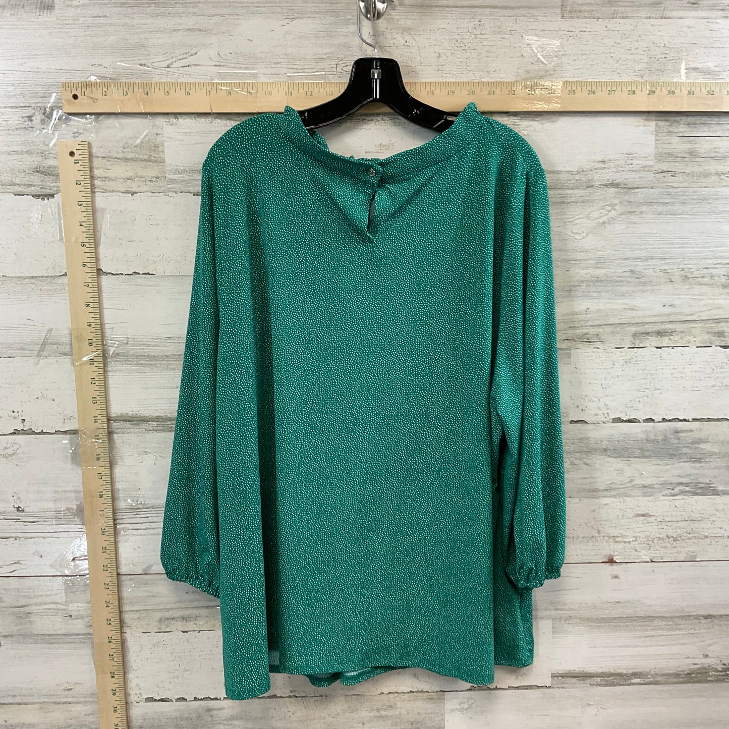 Green & White Top Long Sleeve Adrianna Papell, Size 3x