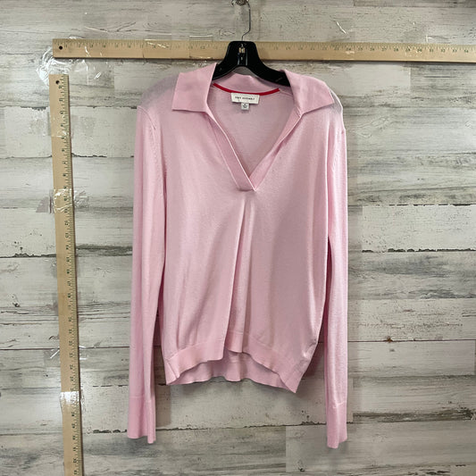 Top Long Sleeve By Free Assembly In Pink, Size: M