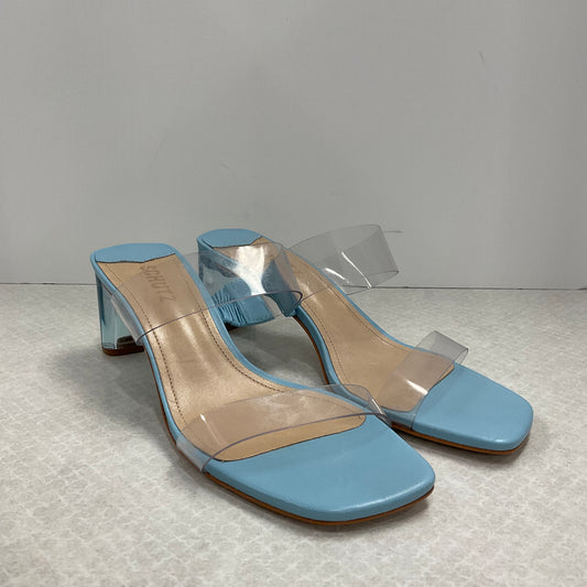 Blue Sandals Heels Block schutz, Size 8.5