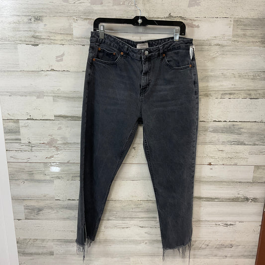 Jeans Straight By Top Shop In Black Denim, Size: 14