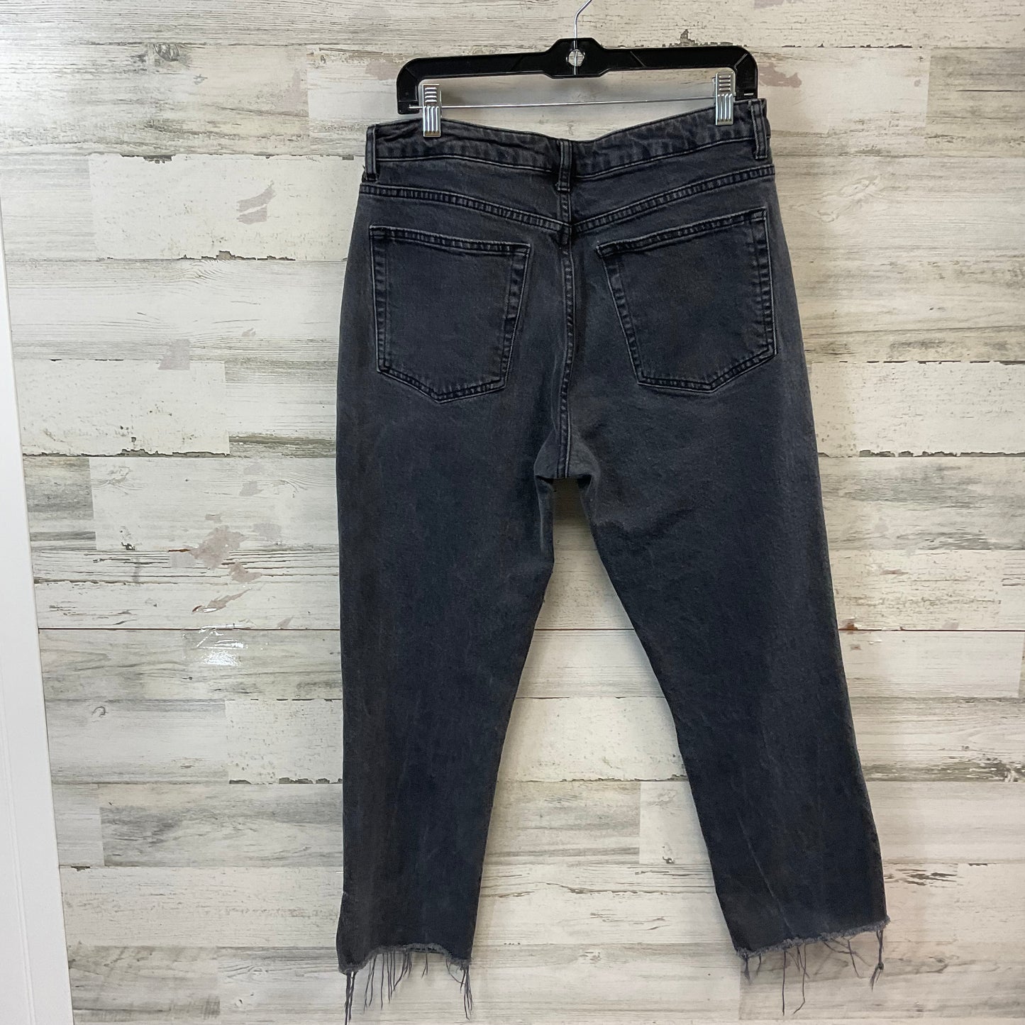 Jeans Straight By Top Shop In Black Denim, Size: 14