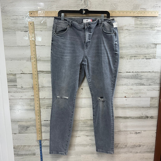 Grey Denim Jeans Skinny Cabi, Size 16