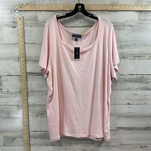 Top Short Sleeve Basic By Karen Scott In Pink, Size: 3x