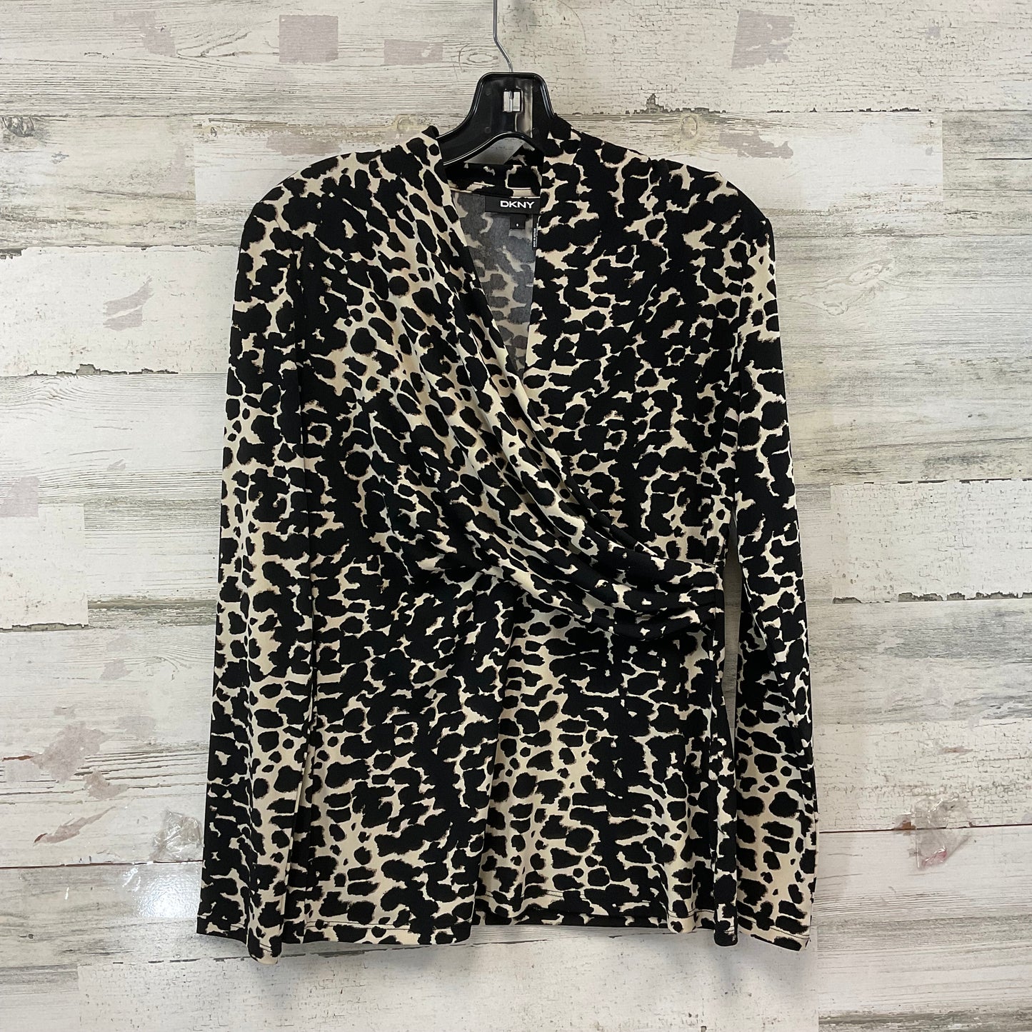 Top Long Sleeve By Dkny In Animal Print, Size: S