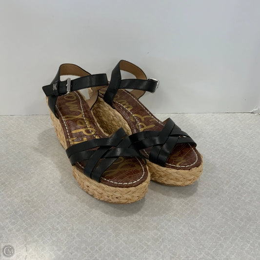 Sandals Heels Wedge By Sam Edelman In Black & Tan, Size: 8