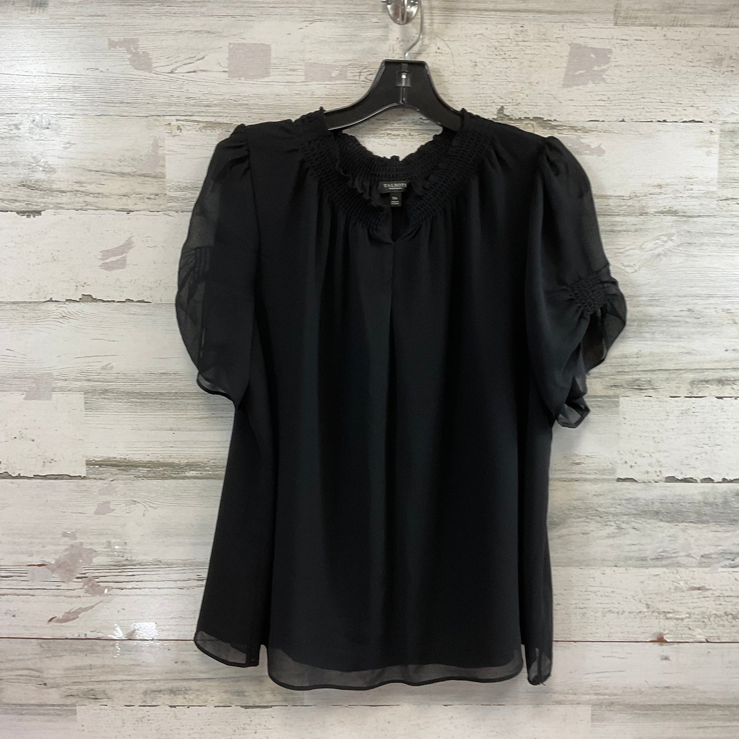 Top Short Sleeve By Talbots In Black, Size: 1x