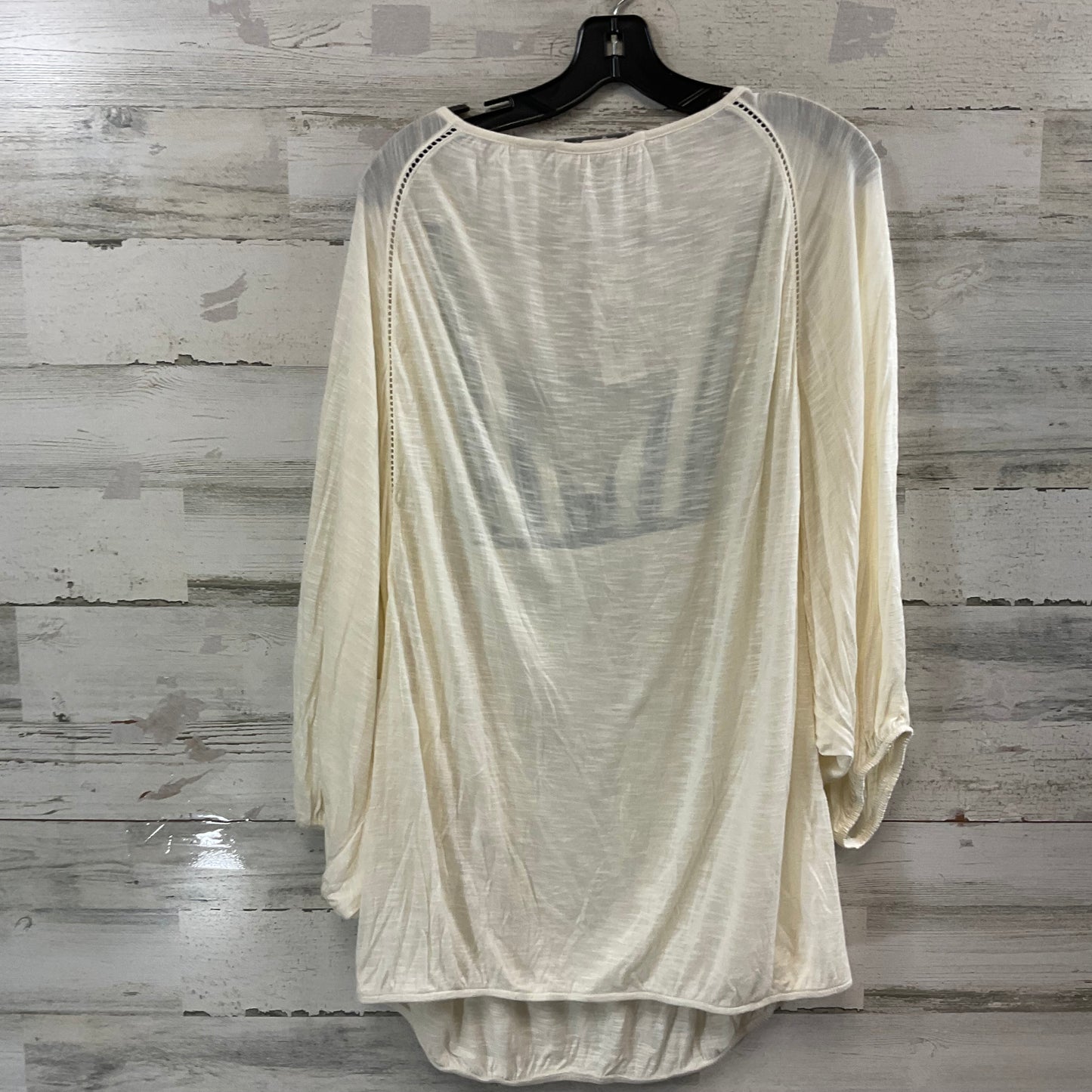 Top Long Sleeve By America Rag In Cream, Size: 3x