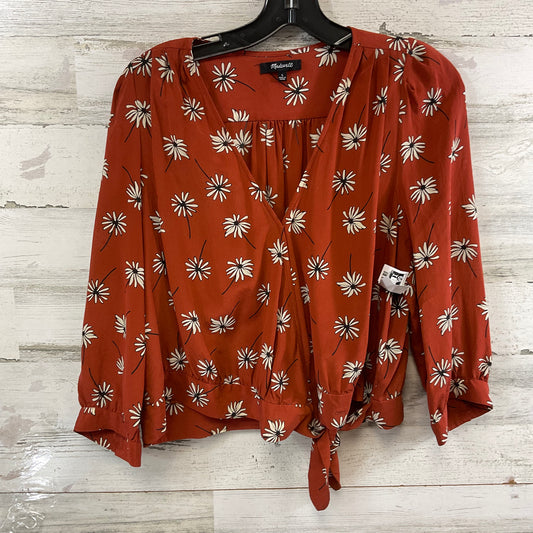 Top Long Sleeve By Madewell In Orange, Size: L