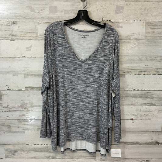 Top Long Sleeve Basic By Croft And Barrow In Grey, Size: 2x