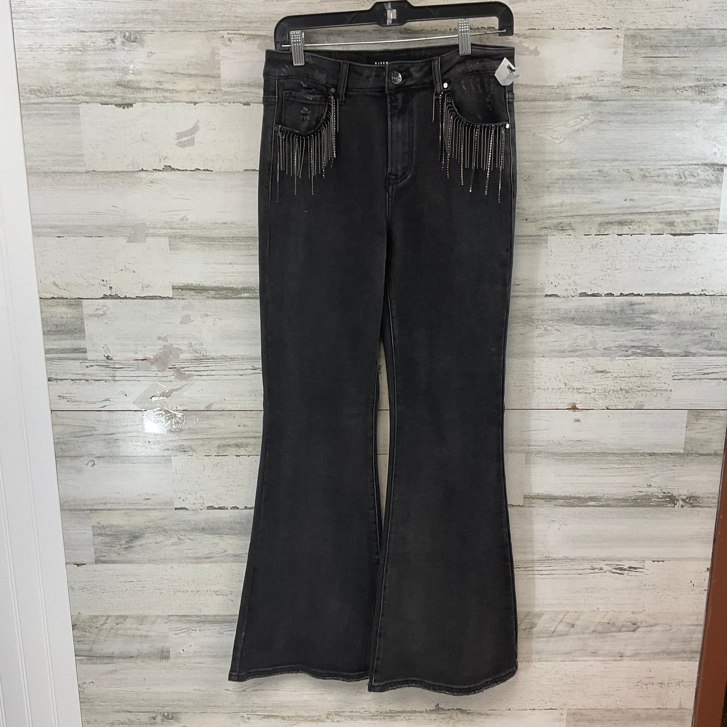 Jeans Flared By Risen In Black Denim, Size: 8