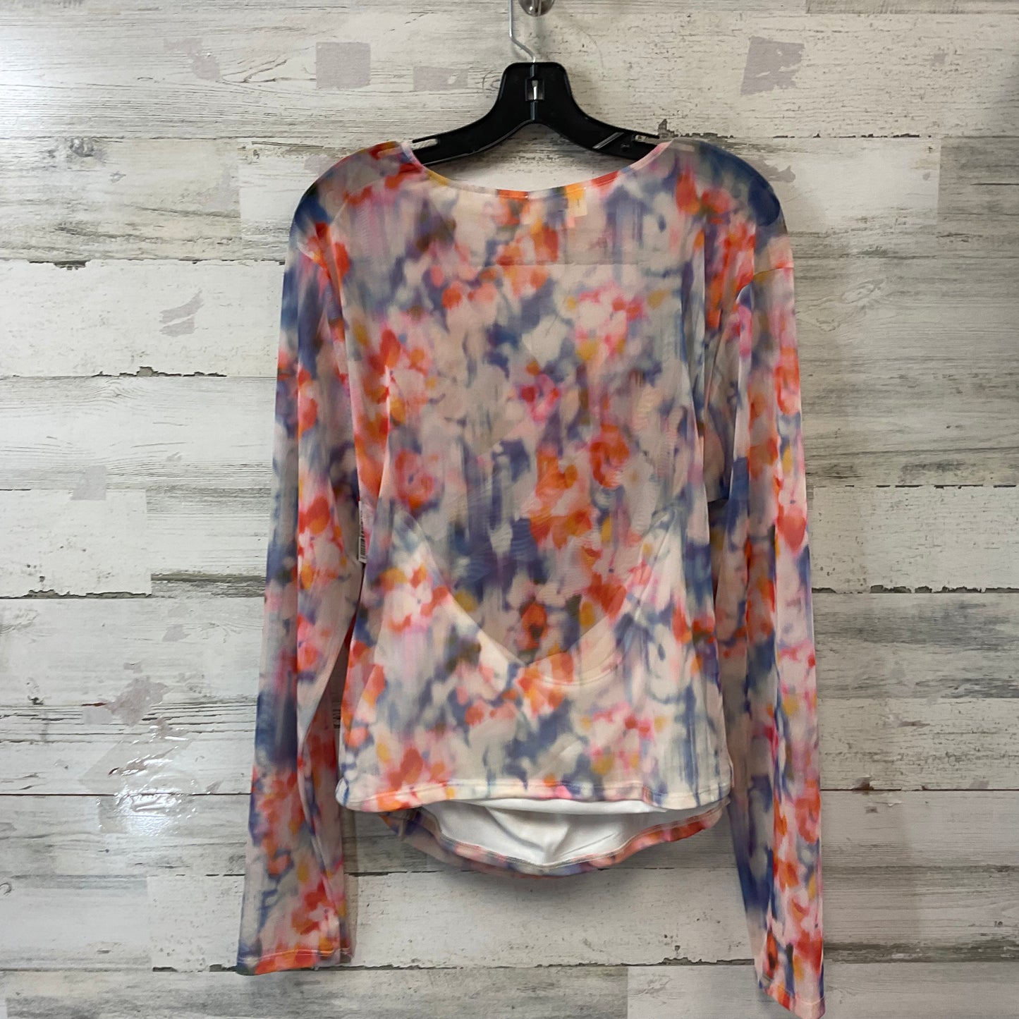 Blouse Long Sleeve By Anthropologie In Blue & Orange, Size: Xl