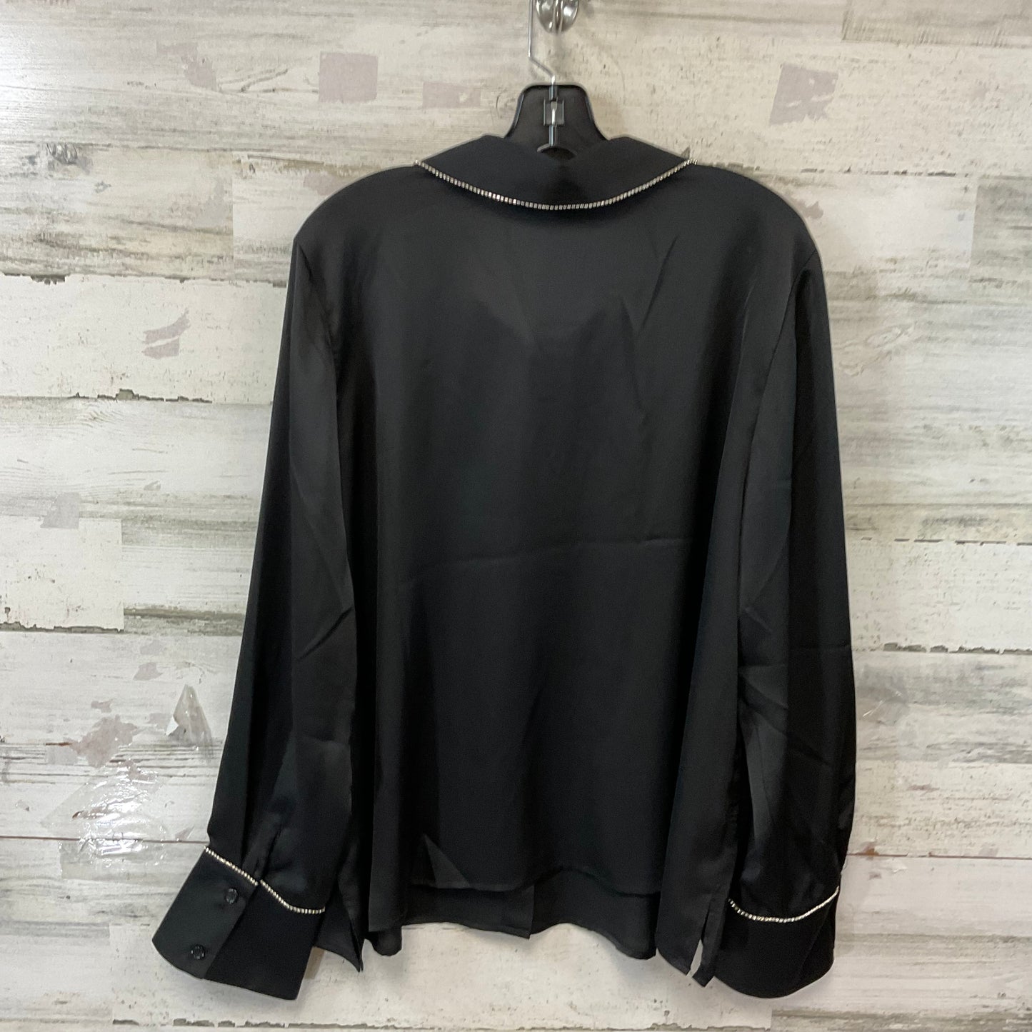 Blouse Long Sleeve By Eloquii In Black, Size: 2x