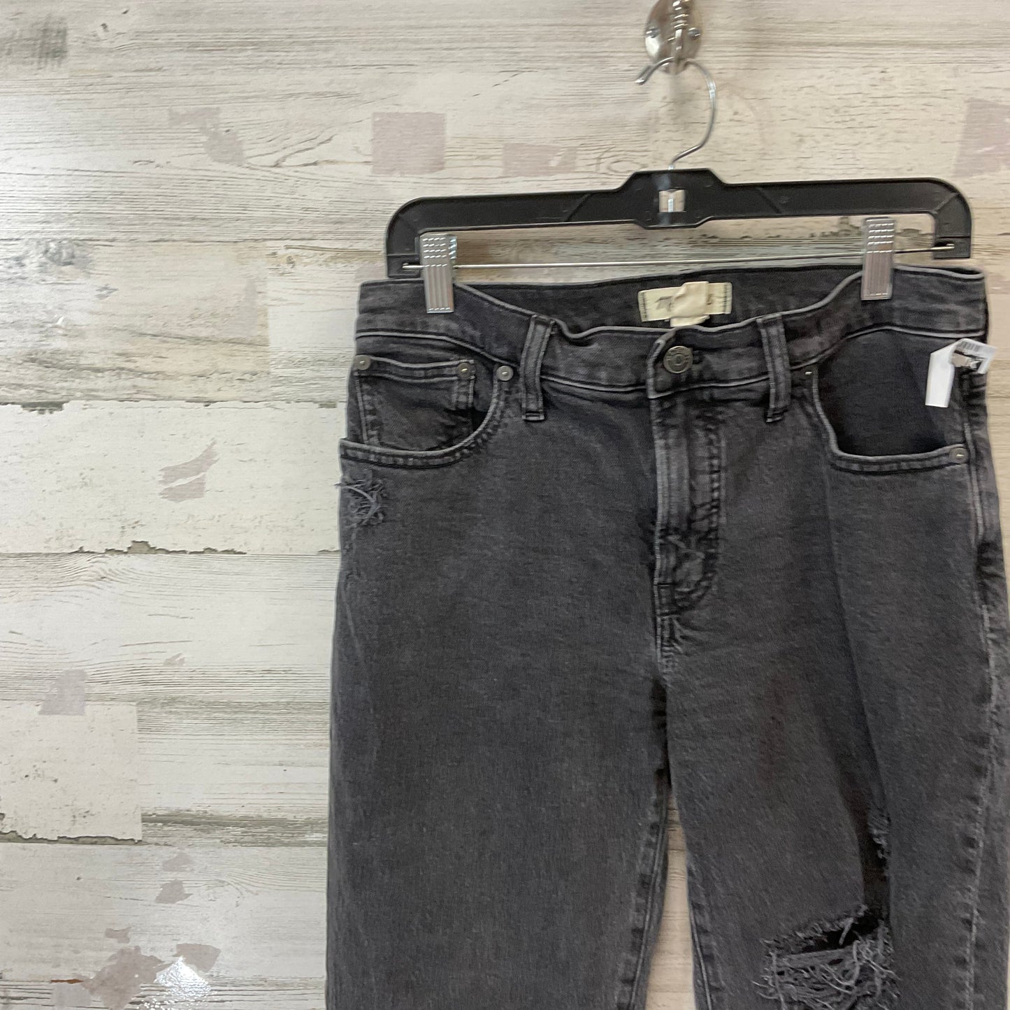 Jeans Straight By Madewell In Black Denim, Size: 8