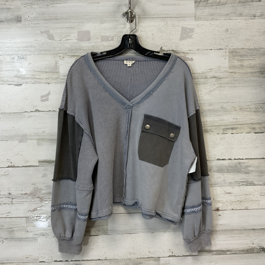 Top Long Sleeve By Pol In Grey, Size: M