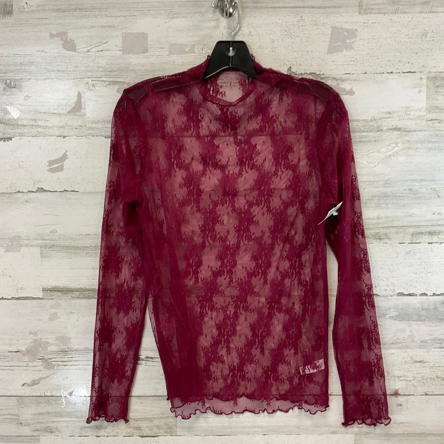 Top Long Sleeve By Zenana Outfitters In Maroon, Size: L