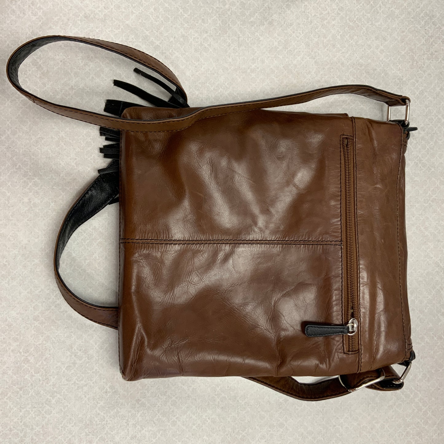 Handbag Leather By Clothes Mentor, Size: Medium