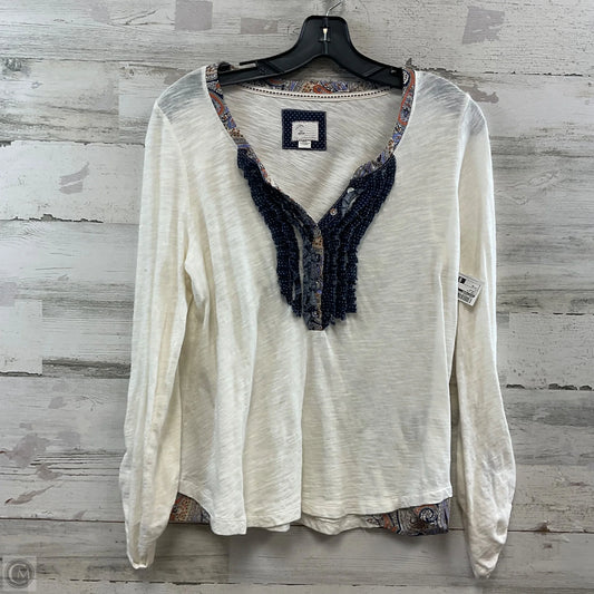 Top Long Sleeve By Postmark In Cream, Size: M