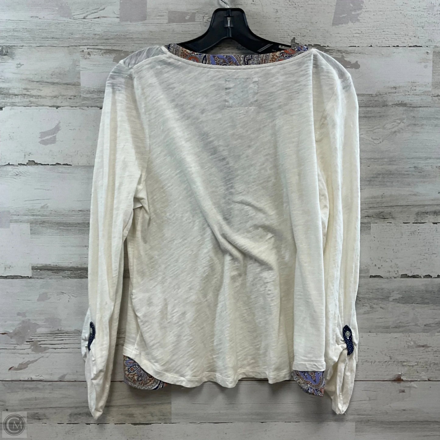Top Long Sleeve By Postmark In Cream, Size: M