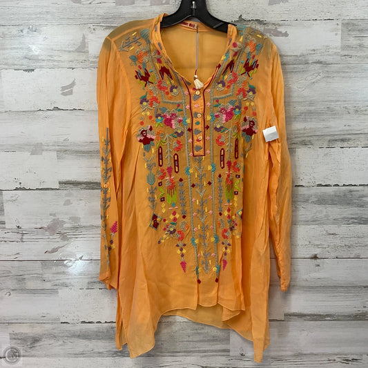 Tunic Long Sleeve By Johnny Was In Orange, Size: S