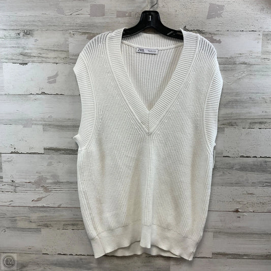 Vest Sweater By Zara In White, Size: S