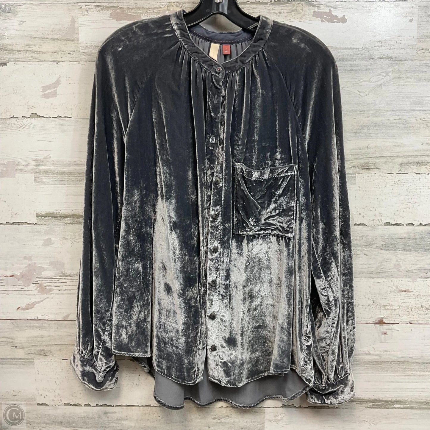 Blouse Long Sleeve By Pilcro In Grey, Size: L