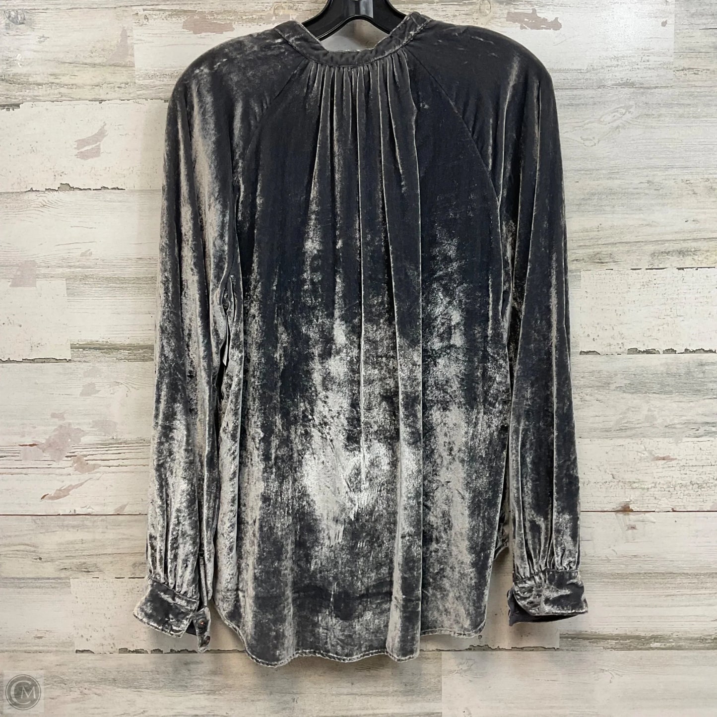 Blouse Long Sleeve By Pilcro In Grey, Size: L