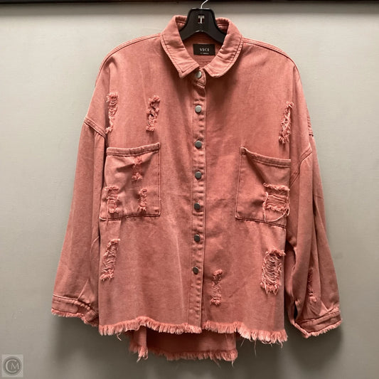 Jacket Denim By Vici In Red Denim, Size: Xs