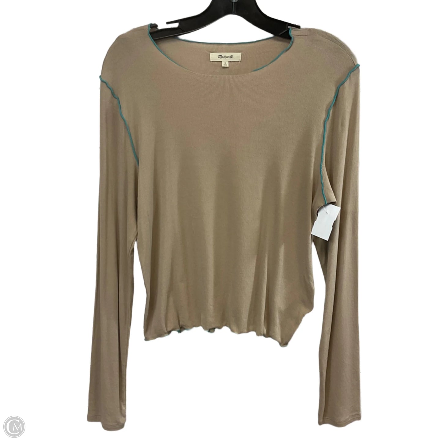 Top Long Sleeve Basic By Madewell In Tan, Size: M
