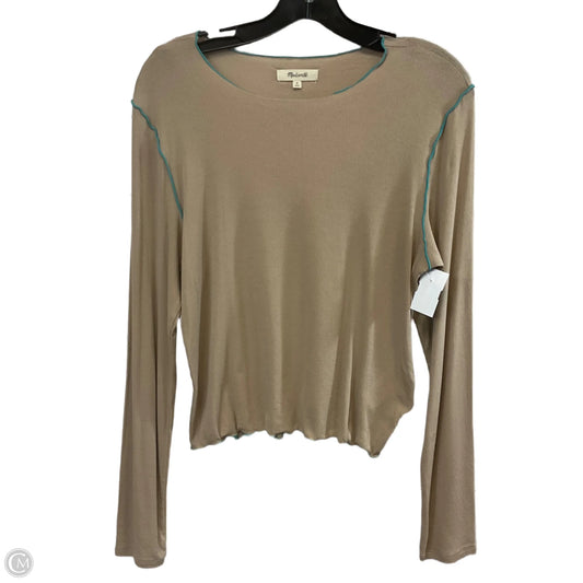 Top Long Sleeve Basic By Madewell In Tan, Size: M