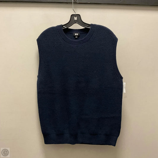 Vest Sweater By Uniqlo In Navy, Size: L