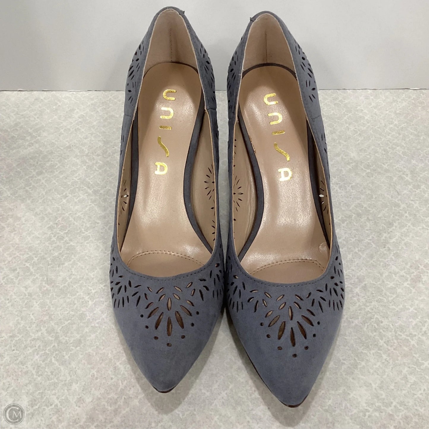 Shoes Heels Stiletto By Unisa In Grey, Size: 6.5