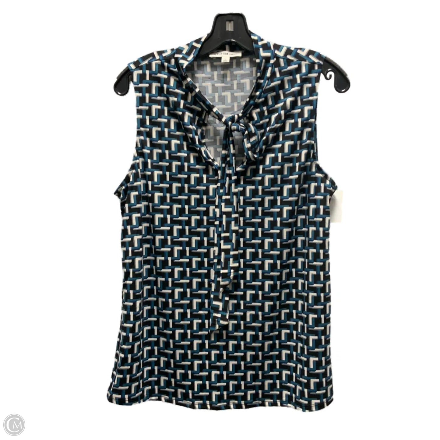 Top Sleeveless By Perseption Concept In Black & Blue, Size: L