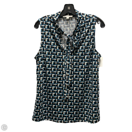 Top Sleeveless By Perseption Concept In Black & Blue, Size: L