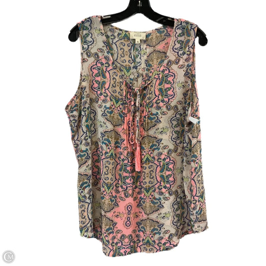 Top Sleeveless By Blu Pepper In Pink, Size: 2x